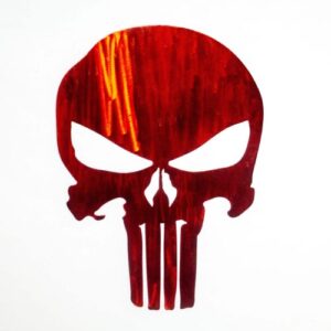 Punisher Metal Art coated in red