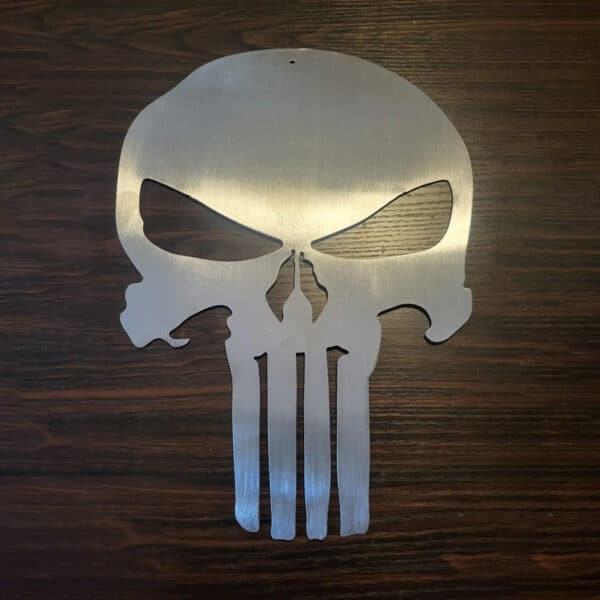 Hand crafted Punisher skull wall art